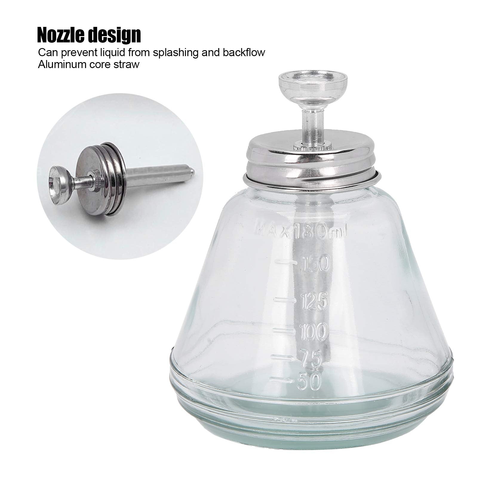 Dispensador de Bomba de Líquido Tipo Prensa de 180ml, Removedor de Esmalte de Uñas, Botella Recargable (núcleo de aluminio), Contenedores Recargables