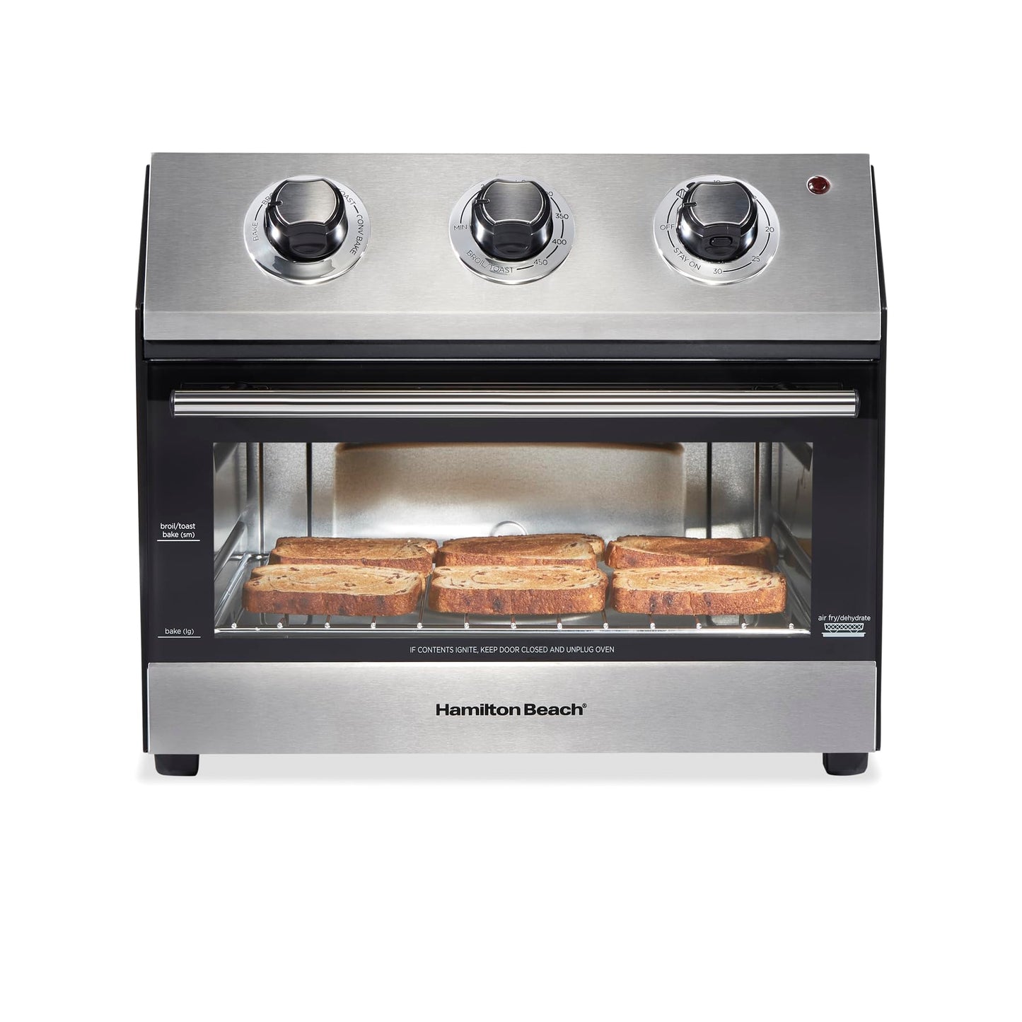 Horno digital con Freidor con Aire 31222 Hamilton Beach/1800 watts de potencia/ 5 funciones de uso/Temporizador/Capacidad de una pizza de 30 cm