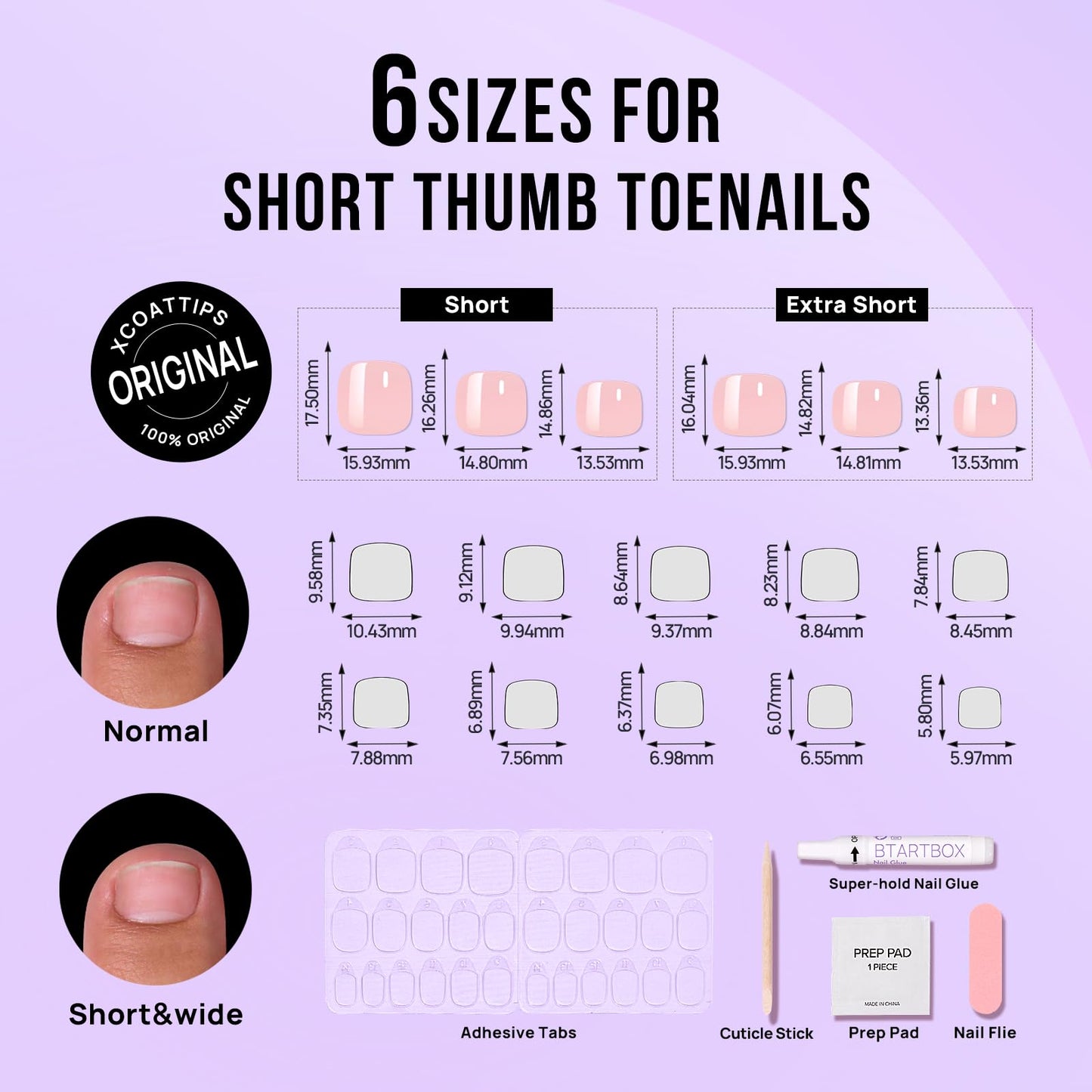 Kexle Uñas Postizas De Cromo Para Los Pies, Uñas Postizas Cortas De Color Rosa Cuadradas Para Mujeres, Uñas Postizas Esmaltadas Que Se Ajustan Perfectamente Con Pegam Estilo-141 0 Onzas Líquidas (Paq