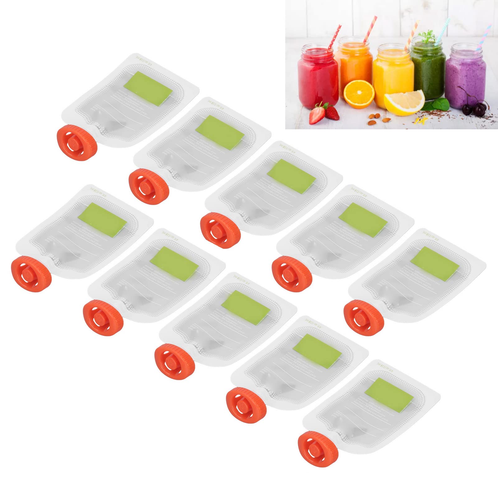 10 Bolsas Reutilizables para Alimentos para Bebés, Bolsas de Plástico Seguras para Almacenamiento de Alimentos para Bebés, Bolsa para Apretar Rellenable Apta para Congelador