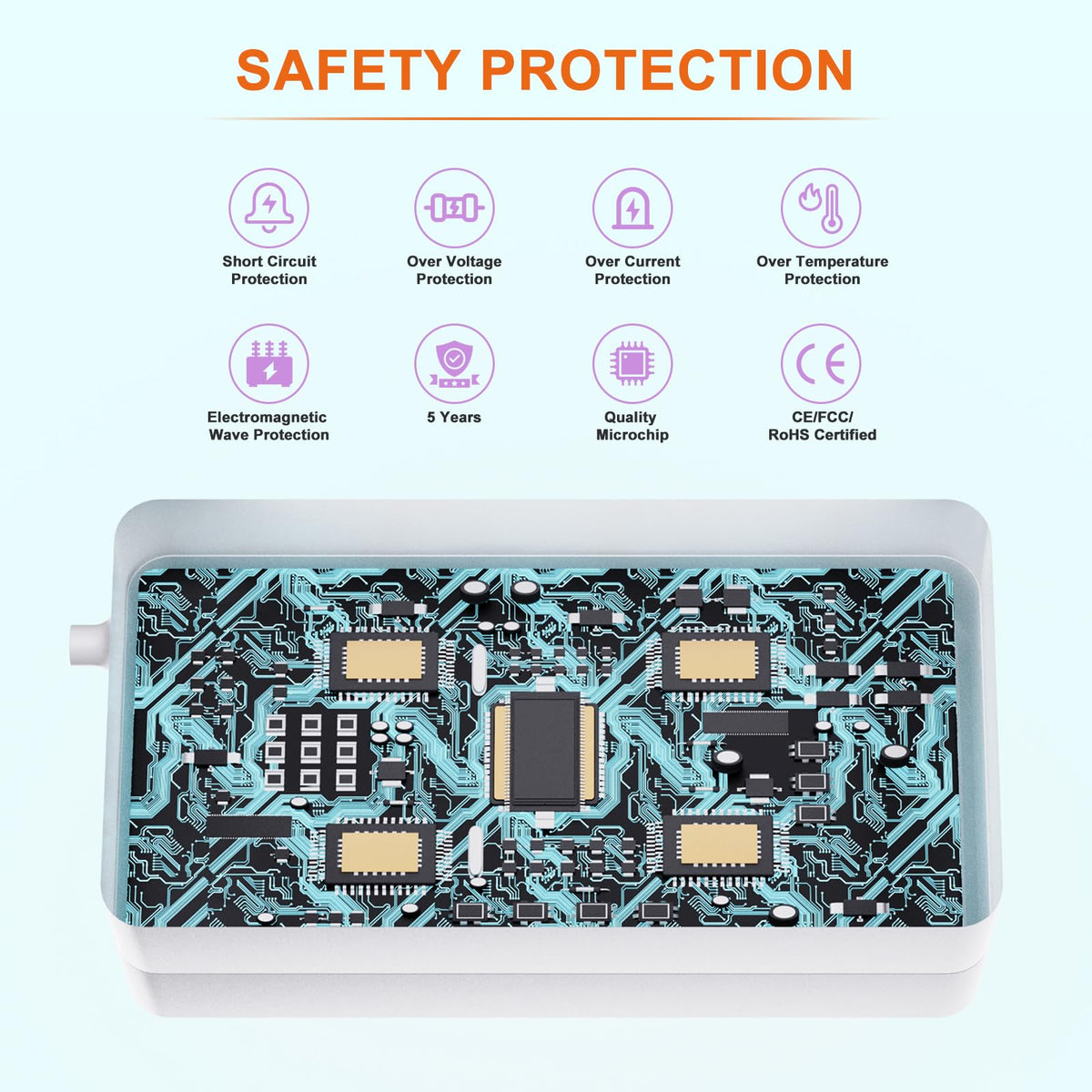 Adaptador de Fuente de Alimentación MIWISE Blanco Enchufe de EE. UU. para COB LED Strip y Cámara CCTV