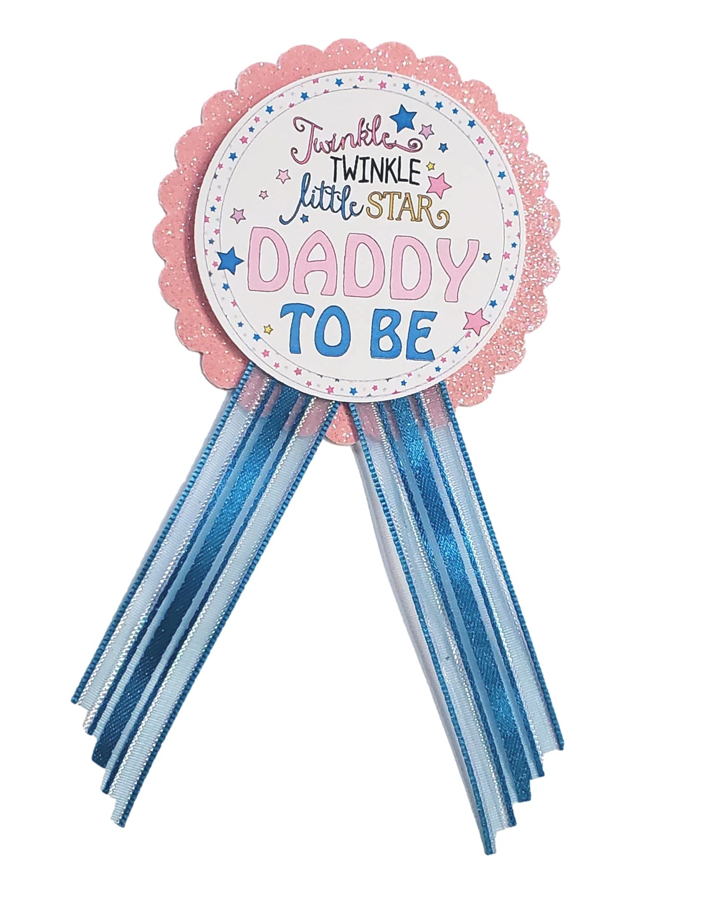 Twinkle Little Star Baby Shower Mommy Faja y papá to Be Pin Set de regalo rosa azul