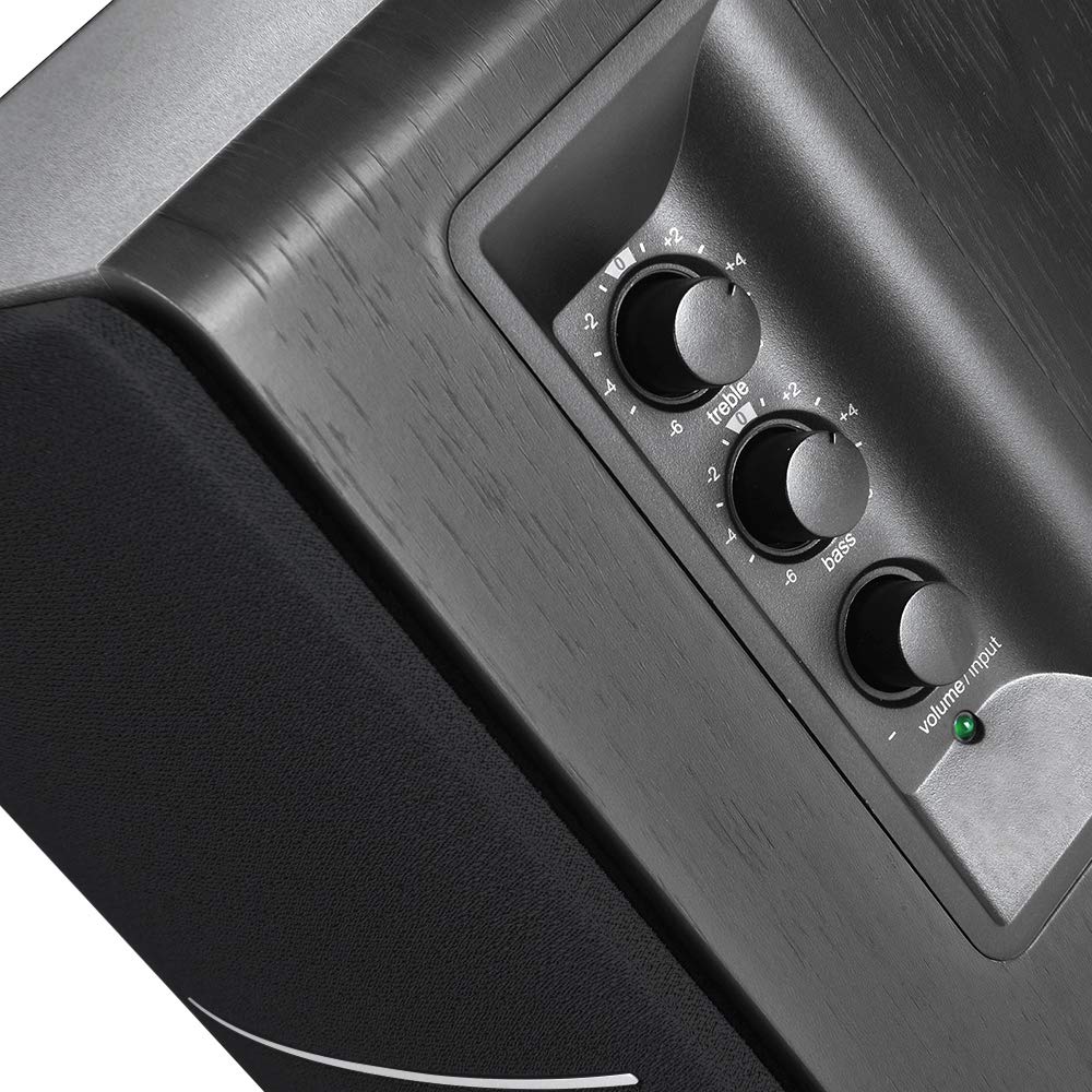 Edifier R1280DBs Altavoces Activos de estantería con Bluetooth - Entrada óptica - Altavoces de Estudio Tipo Monitor 2.0 Wireless - 42W RMS con Salida de línea para subwoofer - Negro