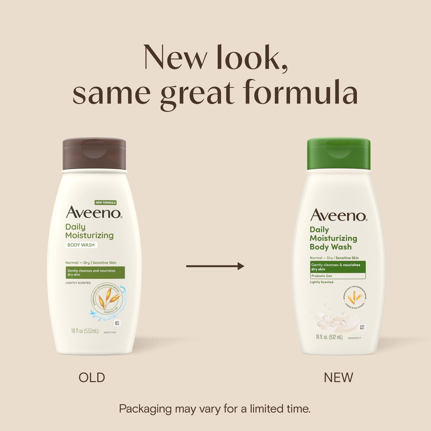 Aveeno Active Naturals Daily Moisturizing Body Wash with Natural Oatmeal, 18 Ounce