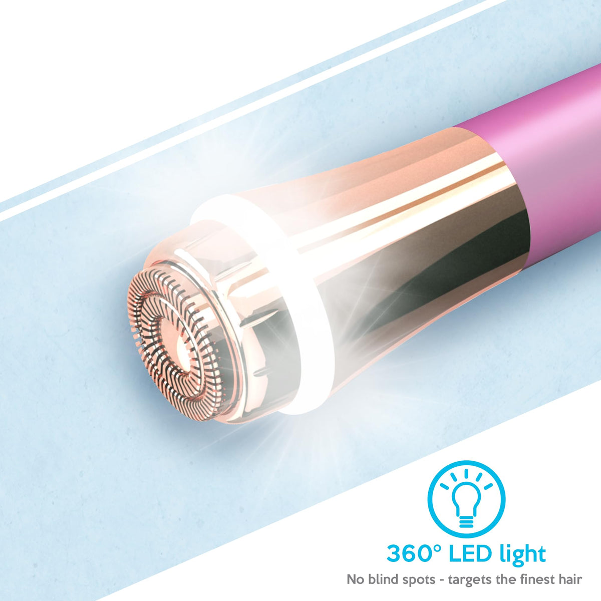 Depiladora facial profesional, rápida, precisa, indolora, de labios y barbilla, para mujeres, recargable por USB, chapada en oro de 18 quilates, cabeza flotante de doble anillo de 13 mm, luz LED de
