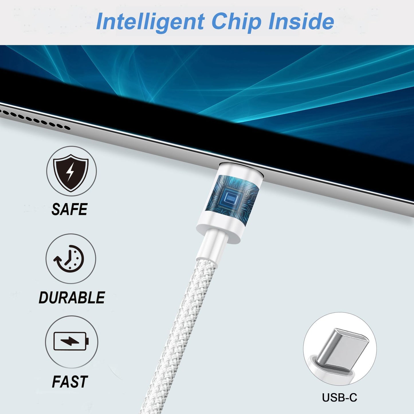 Cable USB C para Carga Rápida 2M,Admite una velocidad de carga de hasta 60 W，cable usb c Para iPhone 16 15 Serie, 60W Tipo C a USB-C, Adaptador 20V 3A, Compatible Paquete de 2