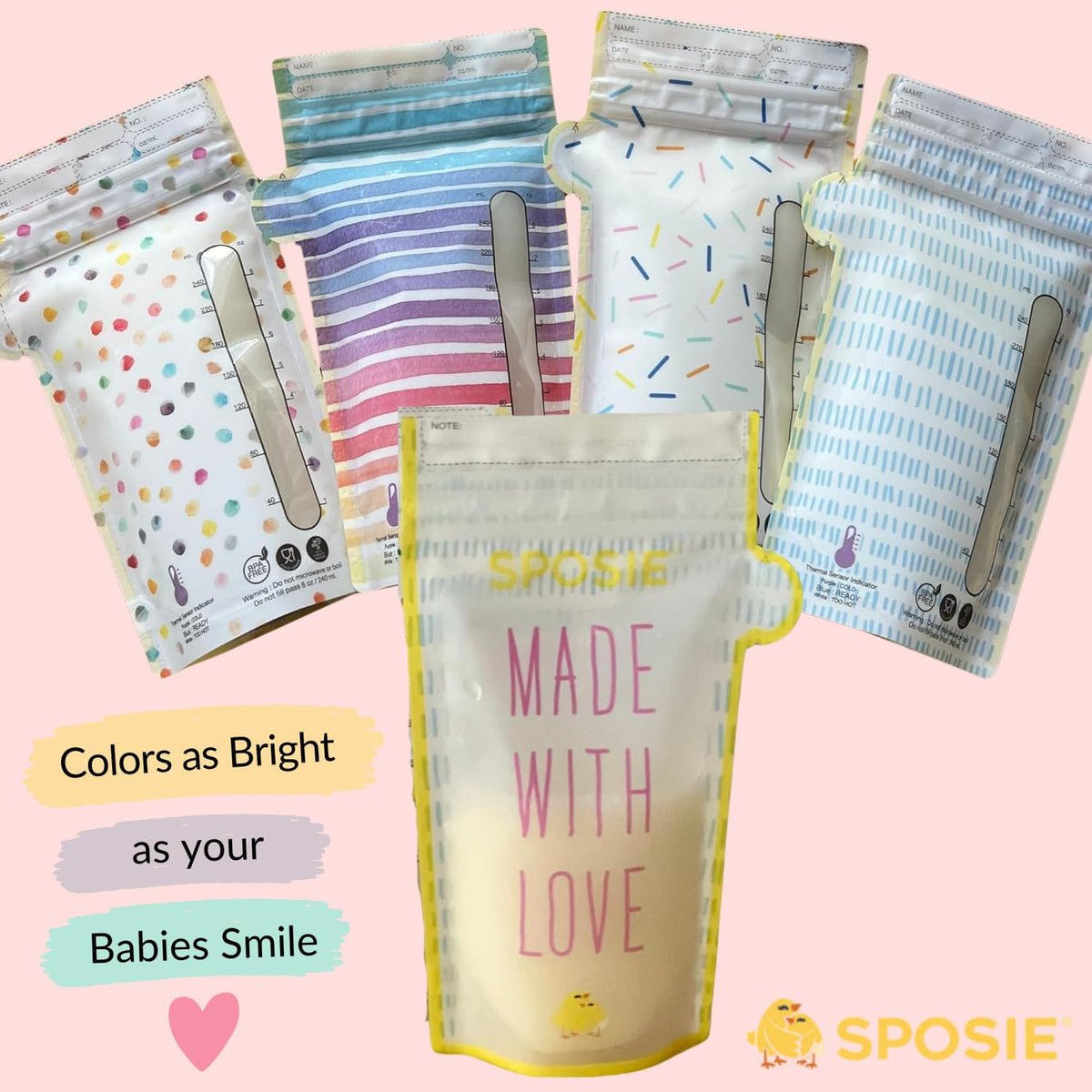 SPOSIE SimpleFeed - Bolsas de almacenamiento de leche materna