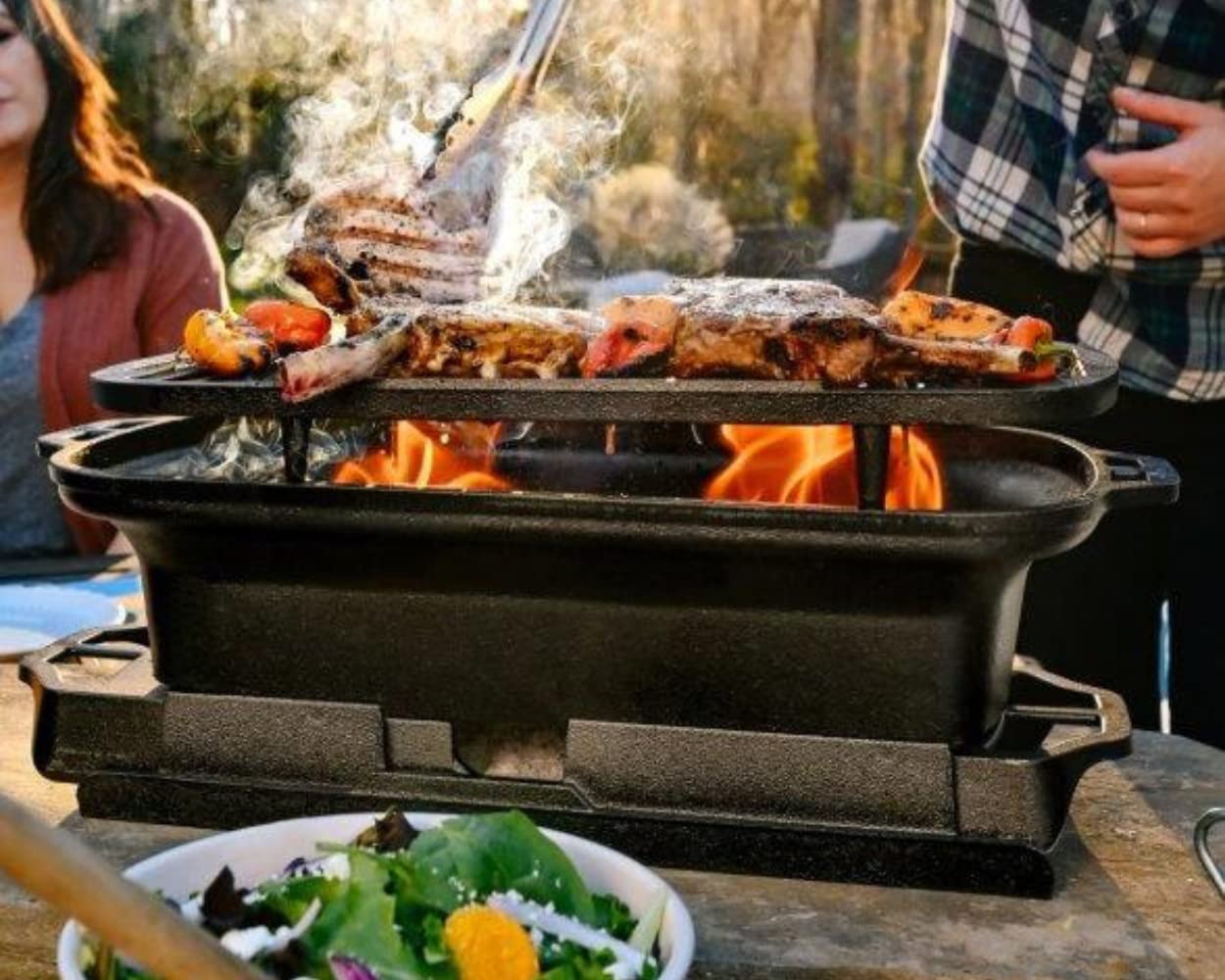 Lodge Sportsman's - Parrilla profesional de hierro fundido, 1 cada una, color negro