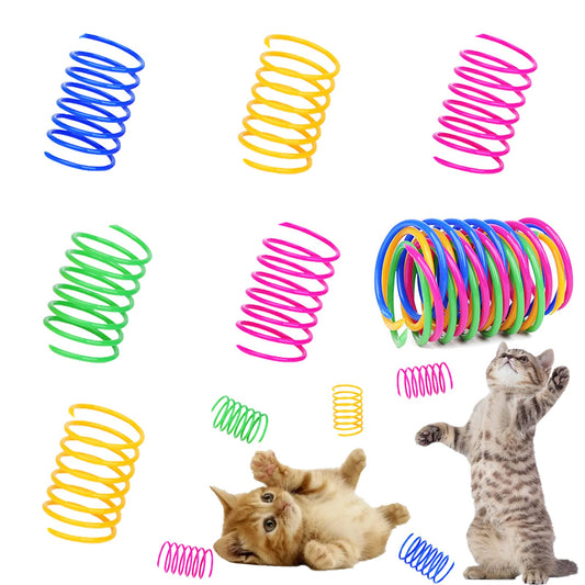 ISMARTEN - Muelles de plástico para gato, diseño de espiral, para gato, gato, mascotas, 60 unidades (color al azar)