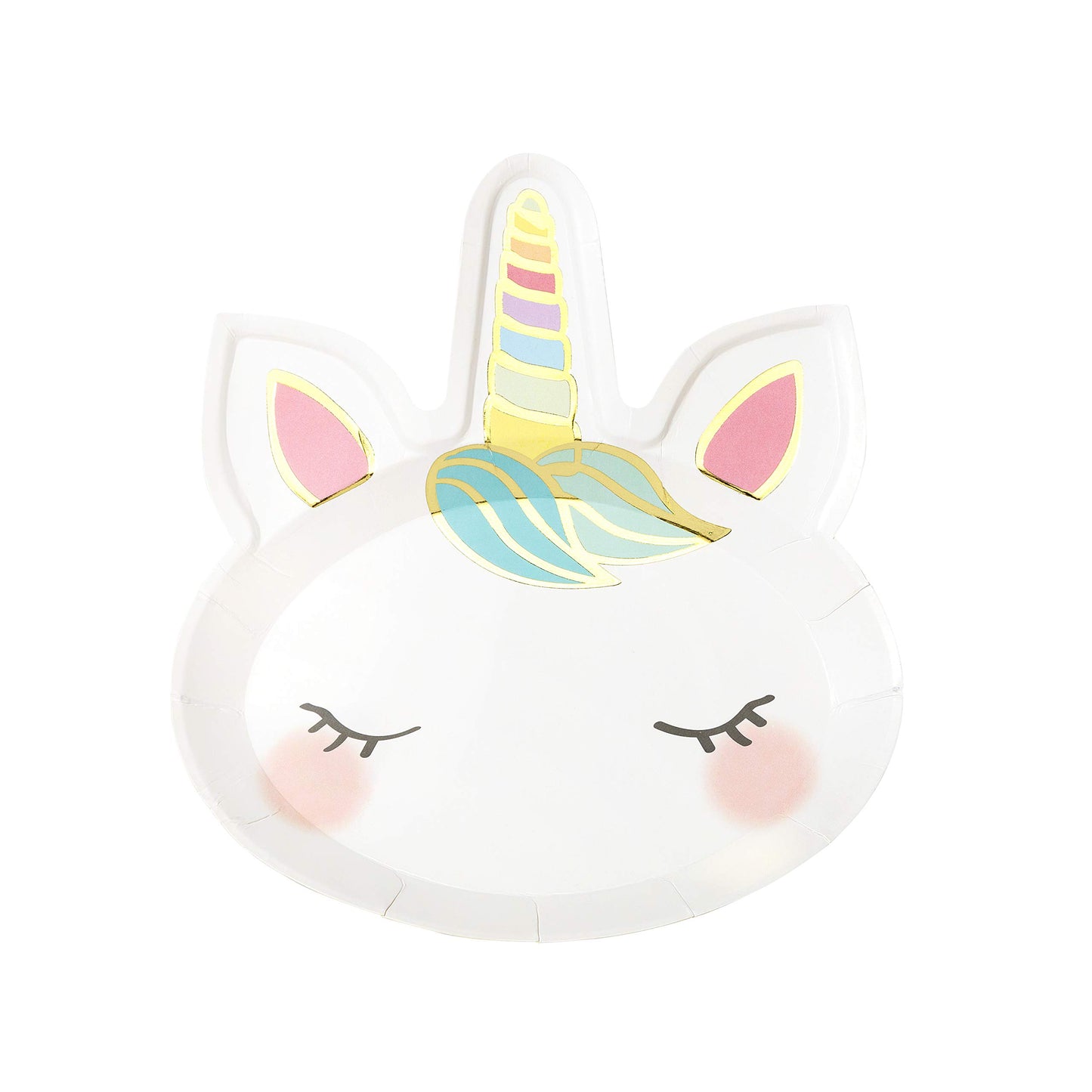 Talking Tables Face We Heart Plato de unicornios (8 unidades, 1 diseño), uno multicolor