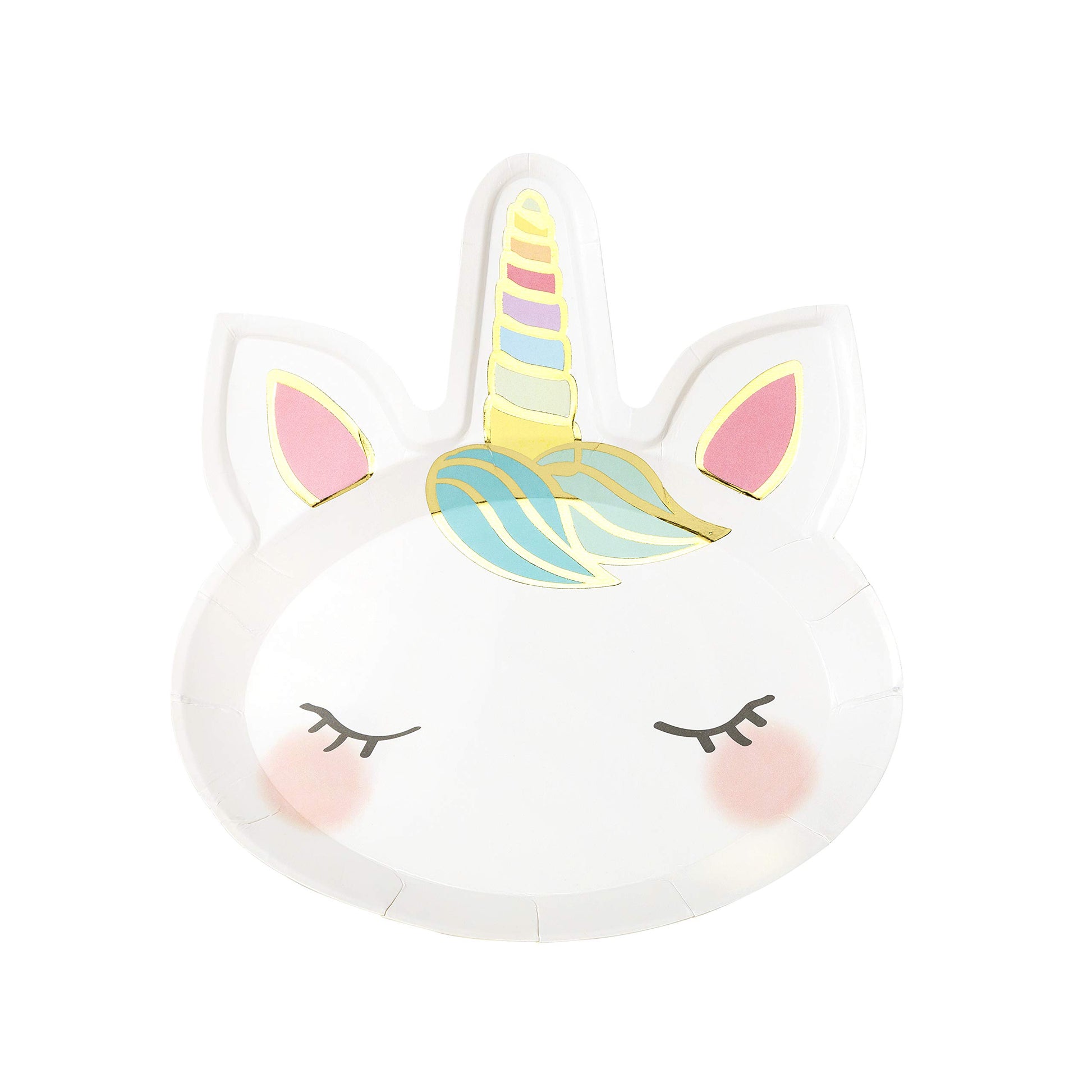 Talking Tables Face We Heart Plato de unicornios (8 unidades, 1 diseño), uno multicolor
