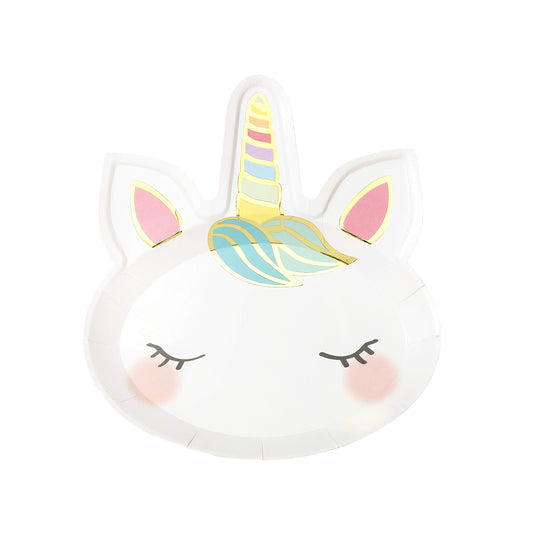 Talking Tables Face We Heart Plato de unicornios (8 unidades, 1 diseño), uno multicolor