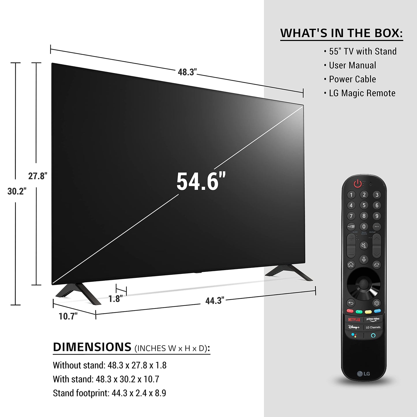 LG OLED55A1PUA Smart TV de 55 Pulgadas Serie A1 4K HDR con AI ThinQ Paquete con transmisión de películas Premiere + Soporte de Pared para TV de 37 a 70 Pulgadas + Adaptador de sobretensión de 6 Tomas