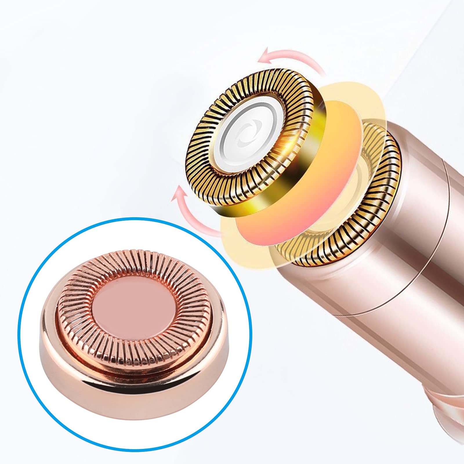 Gift2U Cabezales de Repuesto para removedor de Vello Facial, Cabezal de afeitadora electrónica de Repuesto con Cubierta de Hoja chapada en Oro de 18 K para Cara, Pierna, axila, Espalda, etc.