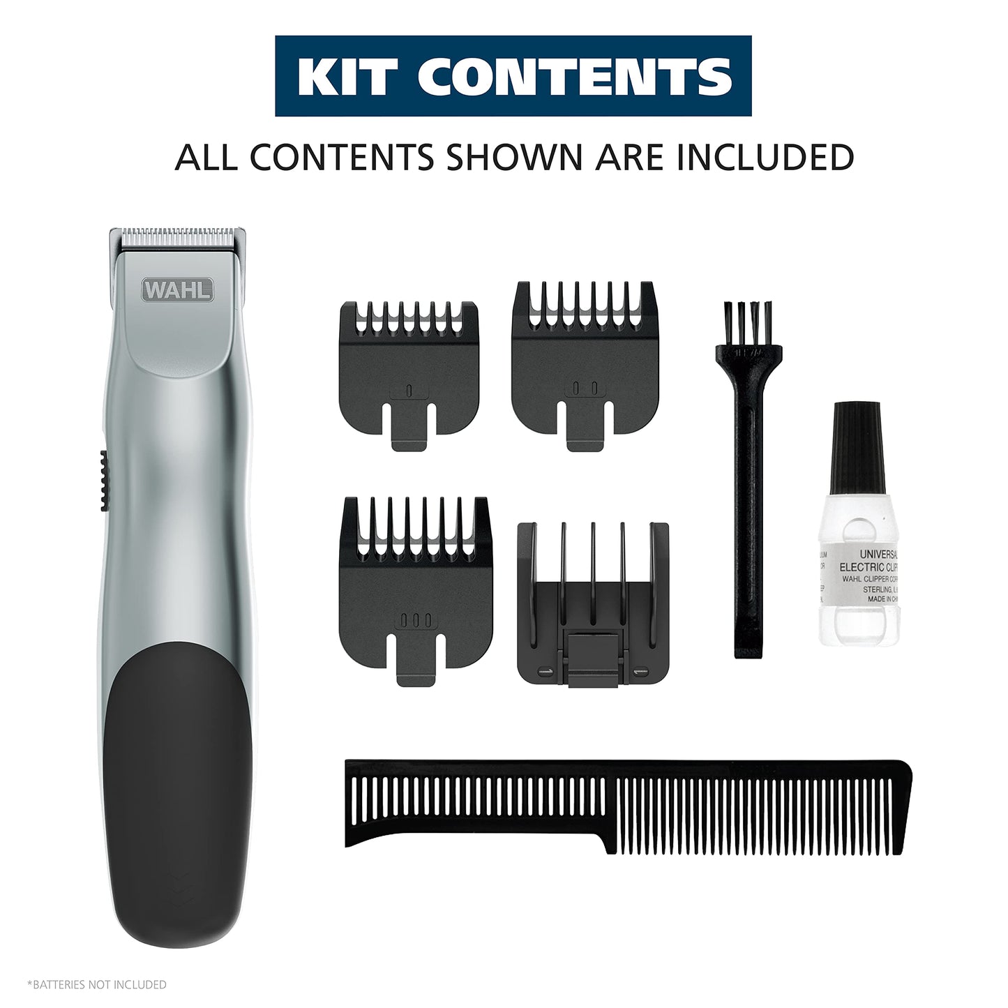 Recortadora Wahl Clipper Groomsman para hombres para barba, bigote. Funciona con pilas. Kit hogar y viajes 9906-717