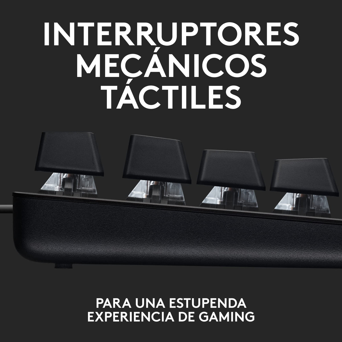 Teclado Mecánico Gaming Logitech TKL Aluminio Negro Retroiluminado Blanco