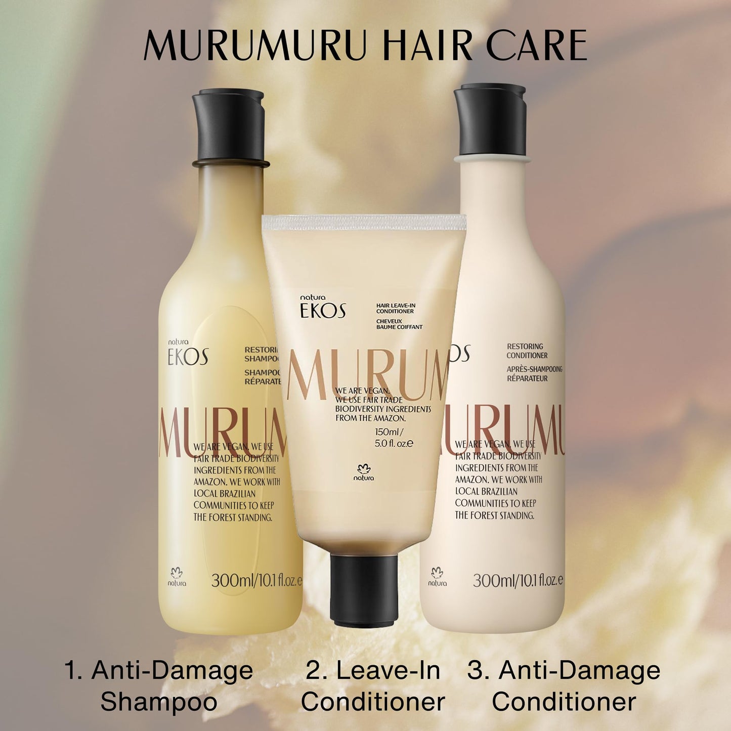 Natura Ekos Murumuru Hair Leave-In Conditioner | Crema para Peinar Reconstrucción de la Fibra Capilar | Creme para Pentear Reconstrução do Fio | 150 ml