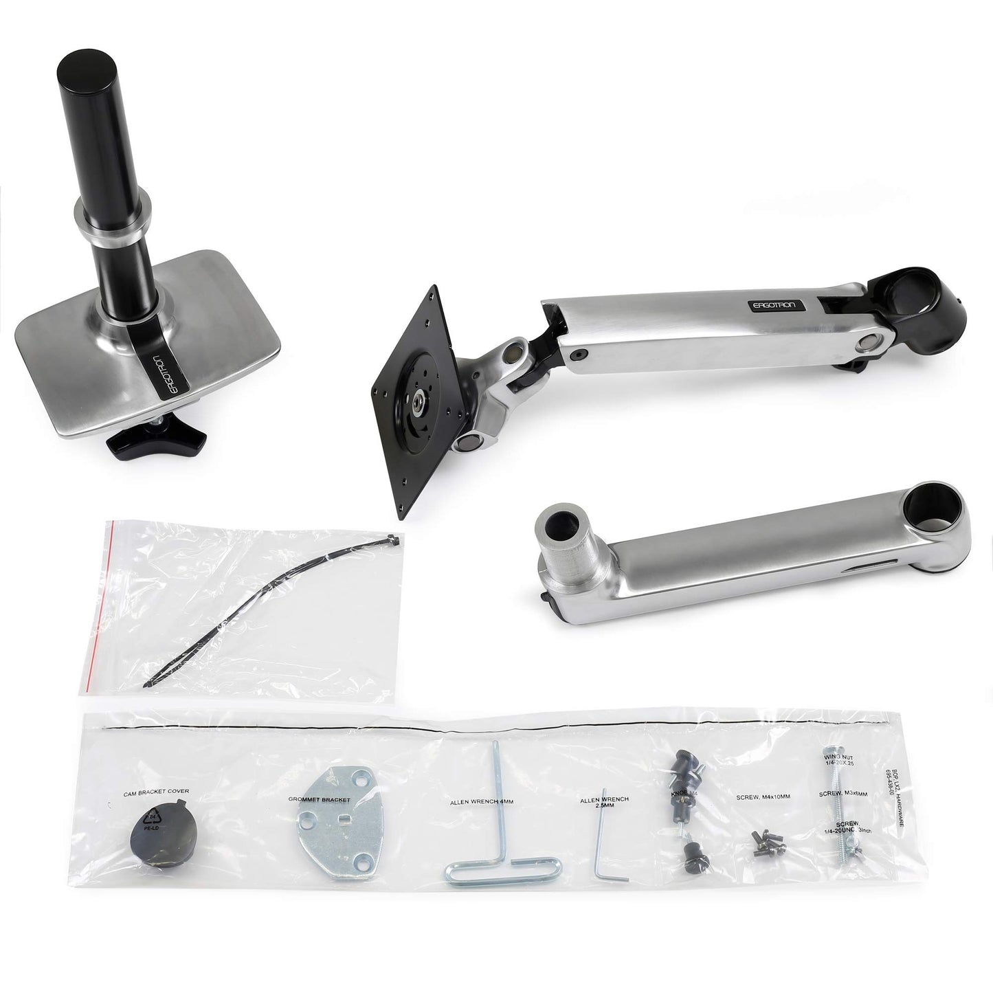 Soporte de Escritorio Ergotron LX Negro con Brazo para LCD y Poste Alto
