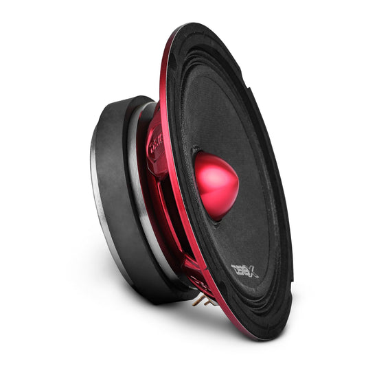 DS18 Pro-X6.4BMSL Slim Loudspeaker - 6.5", Midrange, Red Aluminum Bullet, 500W MAX, 250W RMS, 4 Ohms - Premium Quality Audio Door Speakers for Car or Truck Stereo Sound System (1 Speaker)