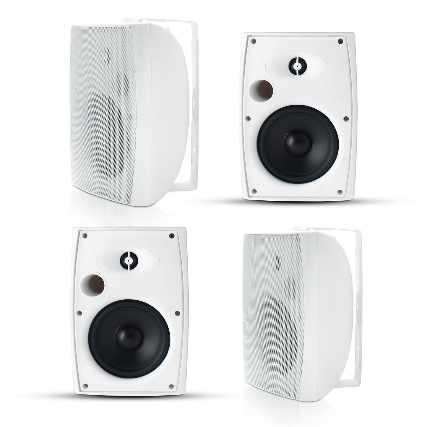 Herdio - Altavoces pasivos para exteriores de 6.5 pulgadas y 800 W con cable, impermeables, de 2 vías montadas en la pared con bajo, adecuados para patio, piscina, terraza, porche, patio trasero,