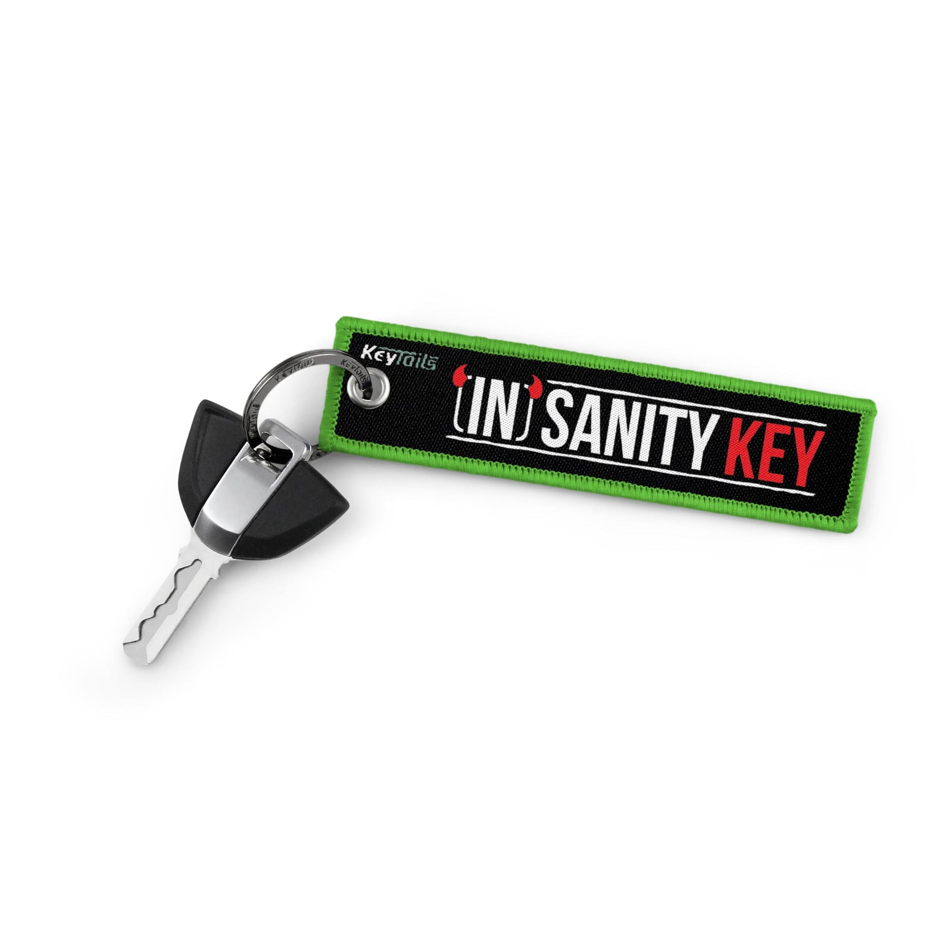 KEYTAILS Llaveros, etiqueta de alta calidad para motocicleta, coche, scooter, ATV, UTV [llave de locura]