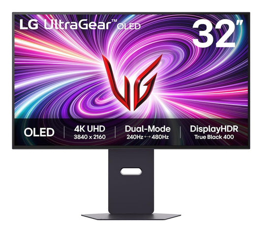 LG Ultragear OLED Gaming Monitor 32GS95UV-B, UHD 4K de 32 Pulgadas, Modo Dual 4K: 240Hz / FHD: 480Hz, 0.03ms Tiempo de Respuesta, NVIDIA G-Sync y AMD FreeSync Premium Pro, Altavoces estéreo de 7W