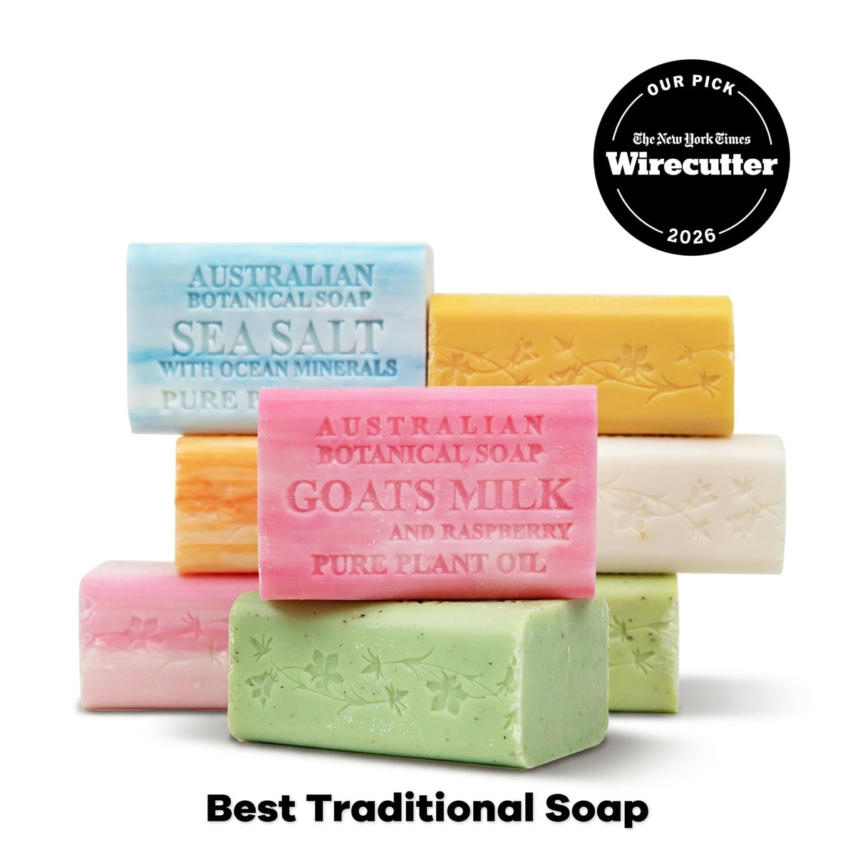 Australian Botanical Soap, Pure Plant Oil Soaps, 8 Bar Soap Variety Pack | 6.6 oz (187g) Natural Ingredient Soap Bars | All Skin Types | Shea Butter Infused - Pack of 8