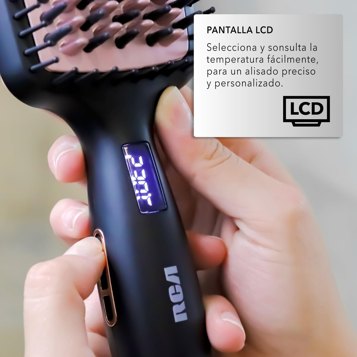 Cepillo Alaciador RCA Cerámica con Cerdas de Silicona y Nylon Profesional