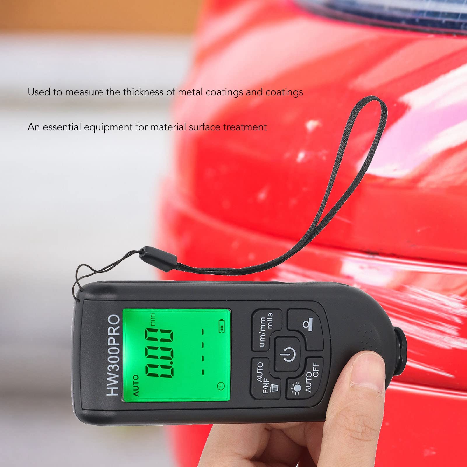 Medidor de Espesor de Recubrimiento Digital ABS con Apagado Automático y Resolución 1um