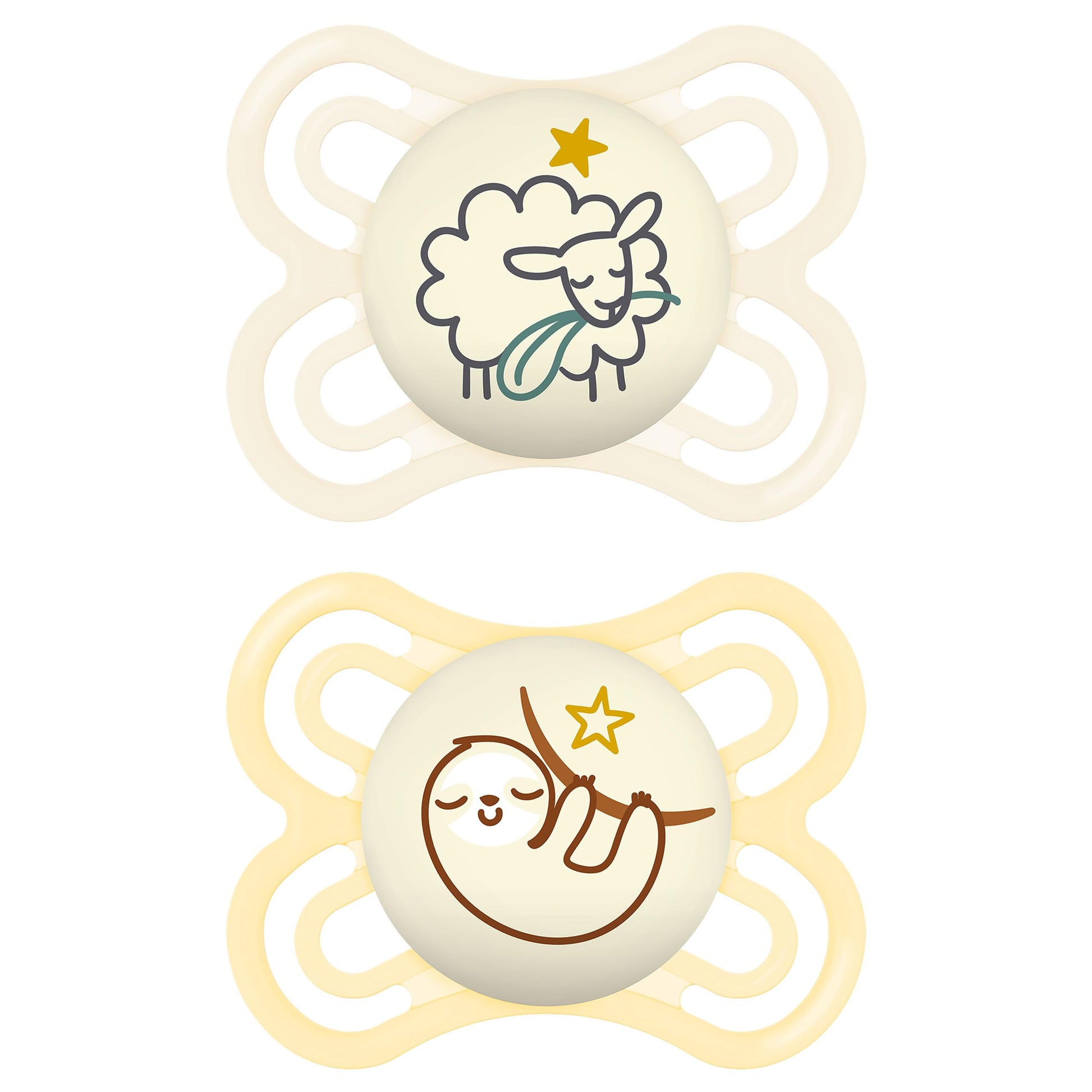 MAM Perfect Night 2 Piece Baby Pacifier, Unisex, 0-6 Months