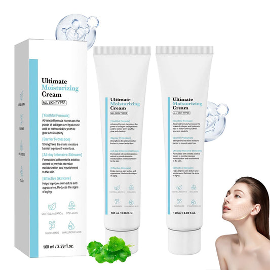 Crema Hidratante Vegana Anti-Edad con Fórmula Revitalizante - Set de 2 Unidades. ¡Hidratación Profunda y Piel Radiante! Ideal para Cuidado de la Piel.