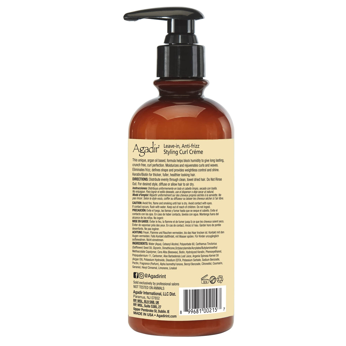 AGADIR Curl Creme, 10 Fl Oz