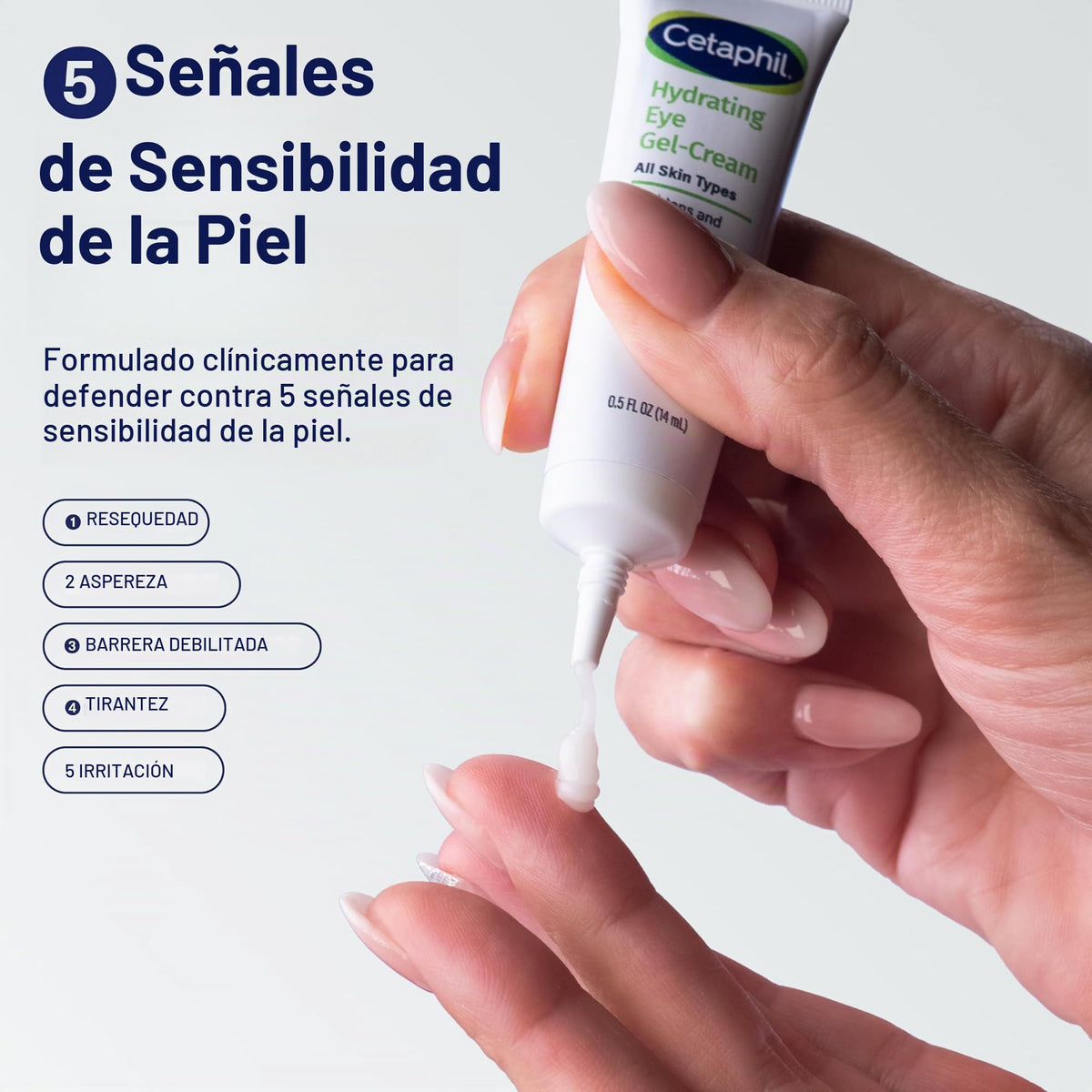 Cetaphil - Crema hidratante en gel para ojos con ácido hialurónico, diseñada para hidratar, iluminar y suavizar profundamente la zona debajo de los ojos, para todo tipo de piel, hipoalergénica y adecuada para pieles sensibles, 0,5 onzas líquidas Oz