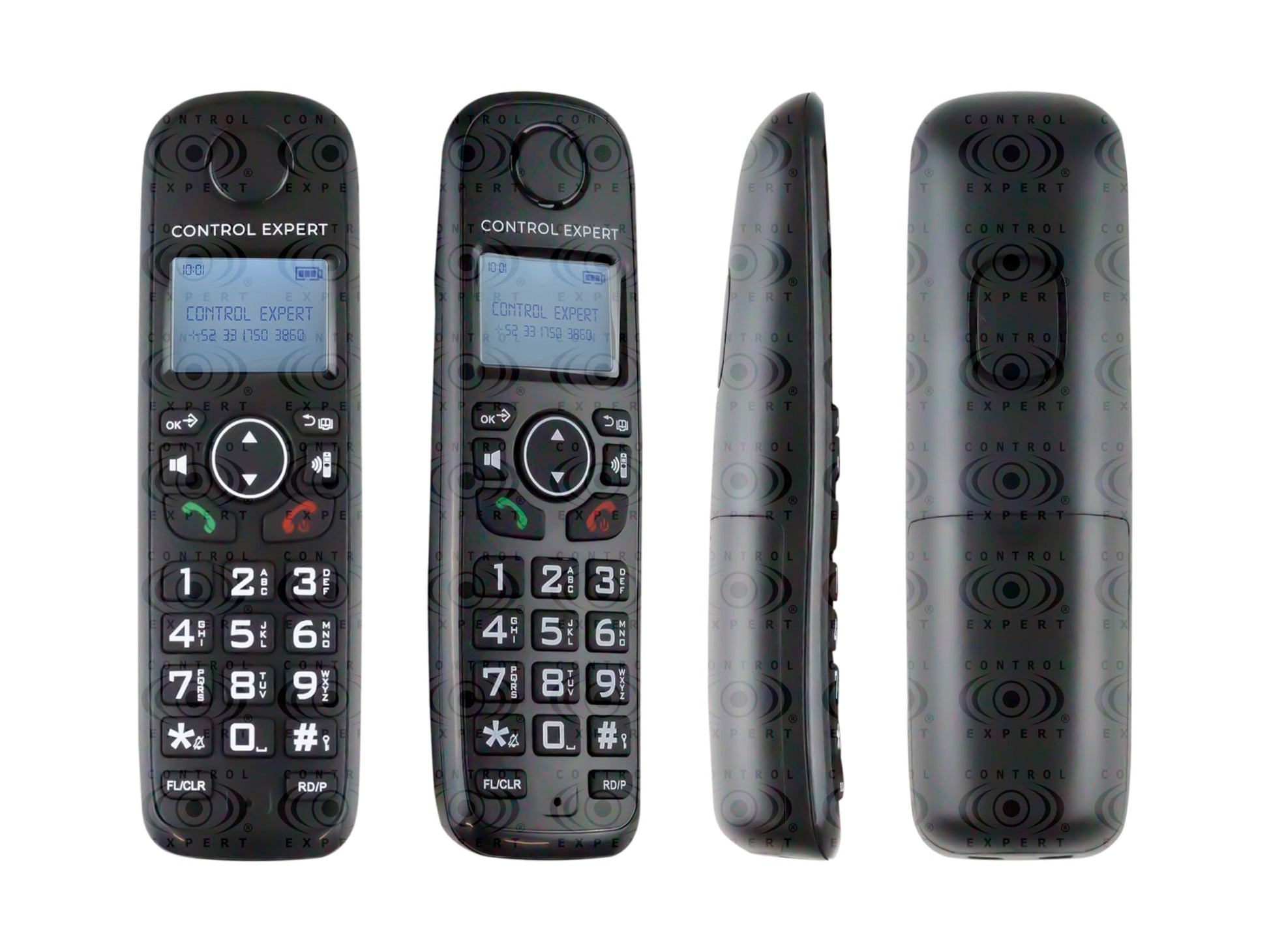 CONTROL EXPERT Teléfono Inalámbrico con Pantalla LCD – Identificador de Llamadas, 16 Idiomas, Marcación Rápida, 50 Contactos, 30 Números Entrantes, 10 Salientes, 10 Tonos y Alarma