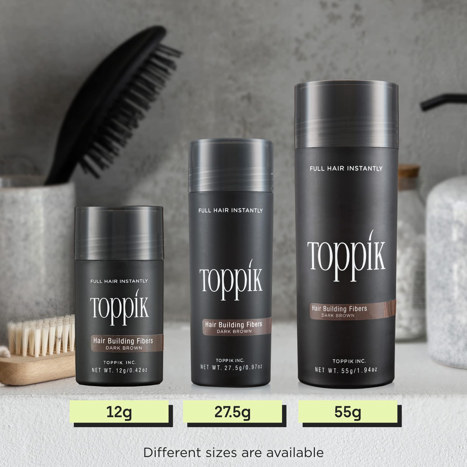 TOPPIK Hair Building Fibers, White, 0.42 oz.