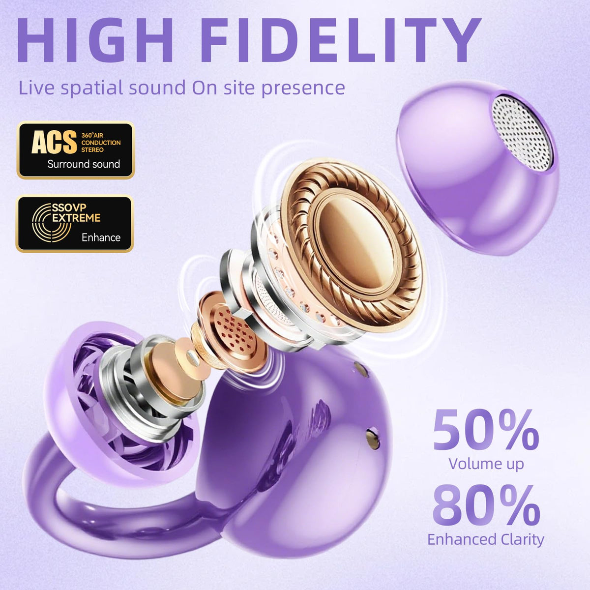 Auriculares Abiertos con Clip Inspirados en la Joyería Mariposa Bluetooth Inalámbricos para Mujer
