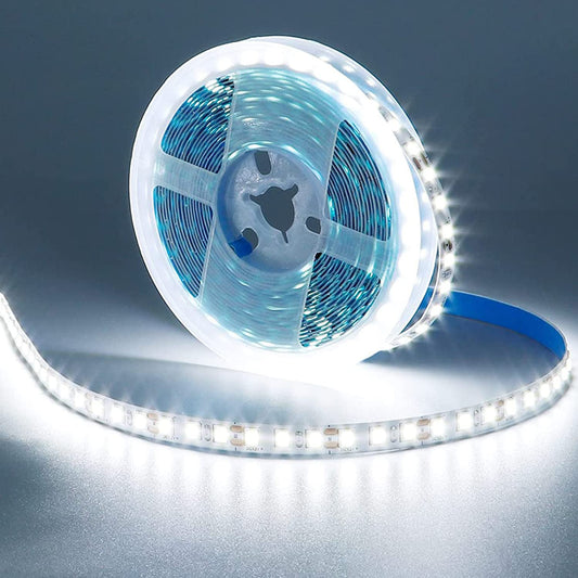 KXZM Tira LED 5M 12V Blanco Frio 6000K Flexible Alta Densidad 600LEDs SMD2835 IP20 Not Impermeable Luces de Cinta LED para Armarios Salón Dormitorio Decoración Hogar(Alimentación No Incluida)