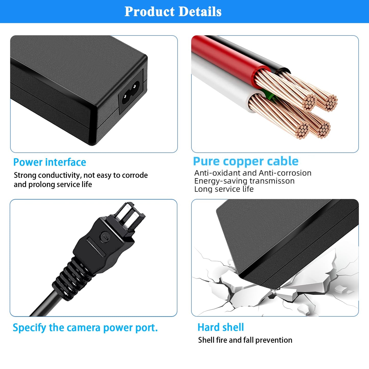 TKDY AC-L200 Camcorder Charger for Sony AC-L200 AC-L200C L200D AC-L25 AC-L25A AC-L25B AC-L25C, fit for Sony Handycam DVD105 DVD108 DVD203 DVD205 DVD305 DVD308 DVD610 DCR-HC85 DCR-HC90 Power Adapter.