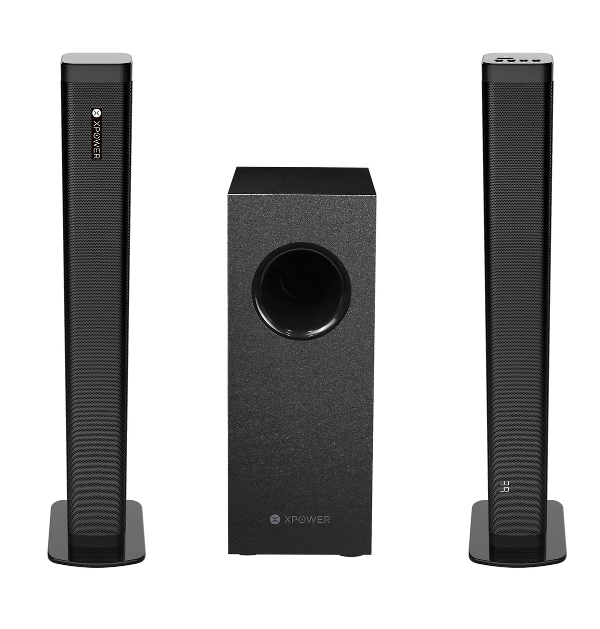 Barra de Sonido Separable XP WER Negro 60W Estéreo con HDMI, Óptico y Auxiliar para Montaje en Mesa