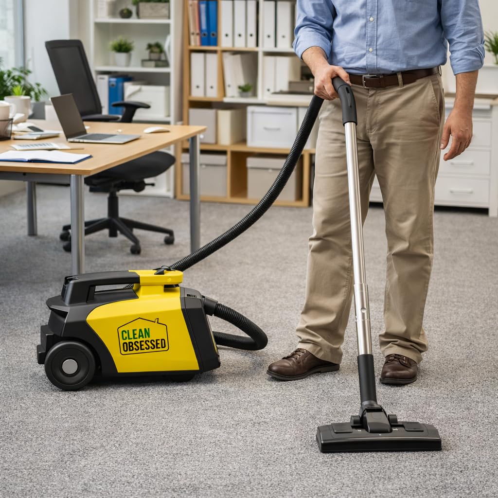 Clean Obsessed Aspiradora para alfombras y Suelos Duros, Sistema de Limpieza portátil de Grado Comercial Incluye Kit de fijación de 8 Piezas, Cable de 27 pies y Correa de Hombro Ajustable