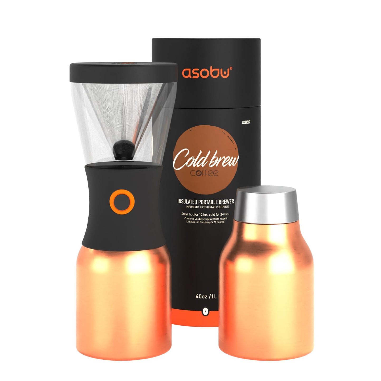 Cafetera Fría Portátil Asobu Acero Inoxidable Con Aislamiento Al Vacío