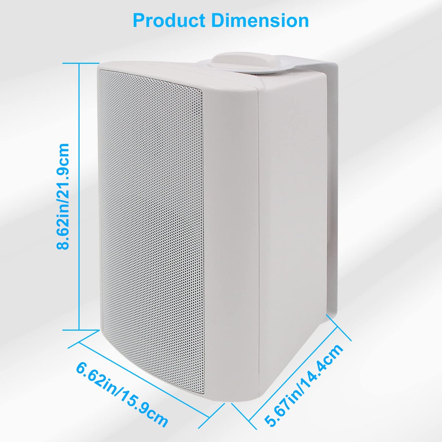 Herdio Altavoces 4 Pulgadas para Interiores y Exteriores, Resistentes al Agua, para terraza, Montaje en Pared, Altavoces, Blanco