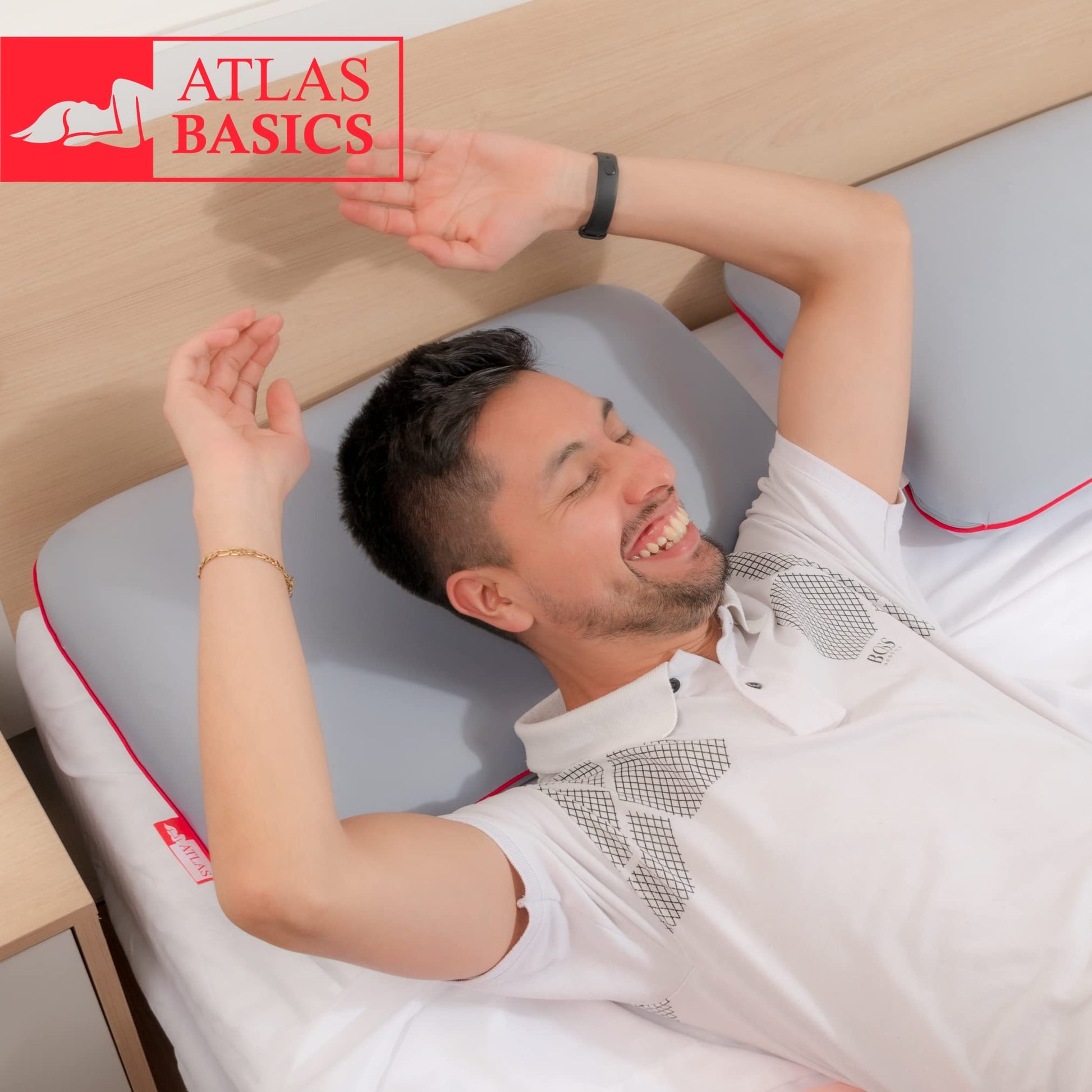 Atlas del descanso Almohada Memory Foam Queen Size Con Alto Soporte En Cabeza y Cuello, Con Sistema de Respiración Inteligente, Ortopedica, Hipoalergénica y Con Funda Lavable