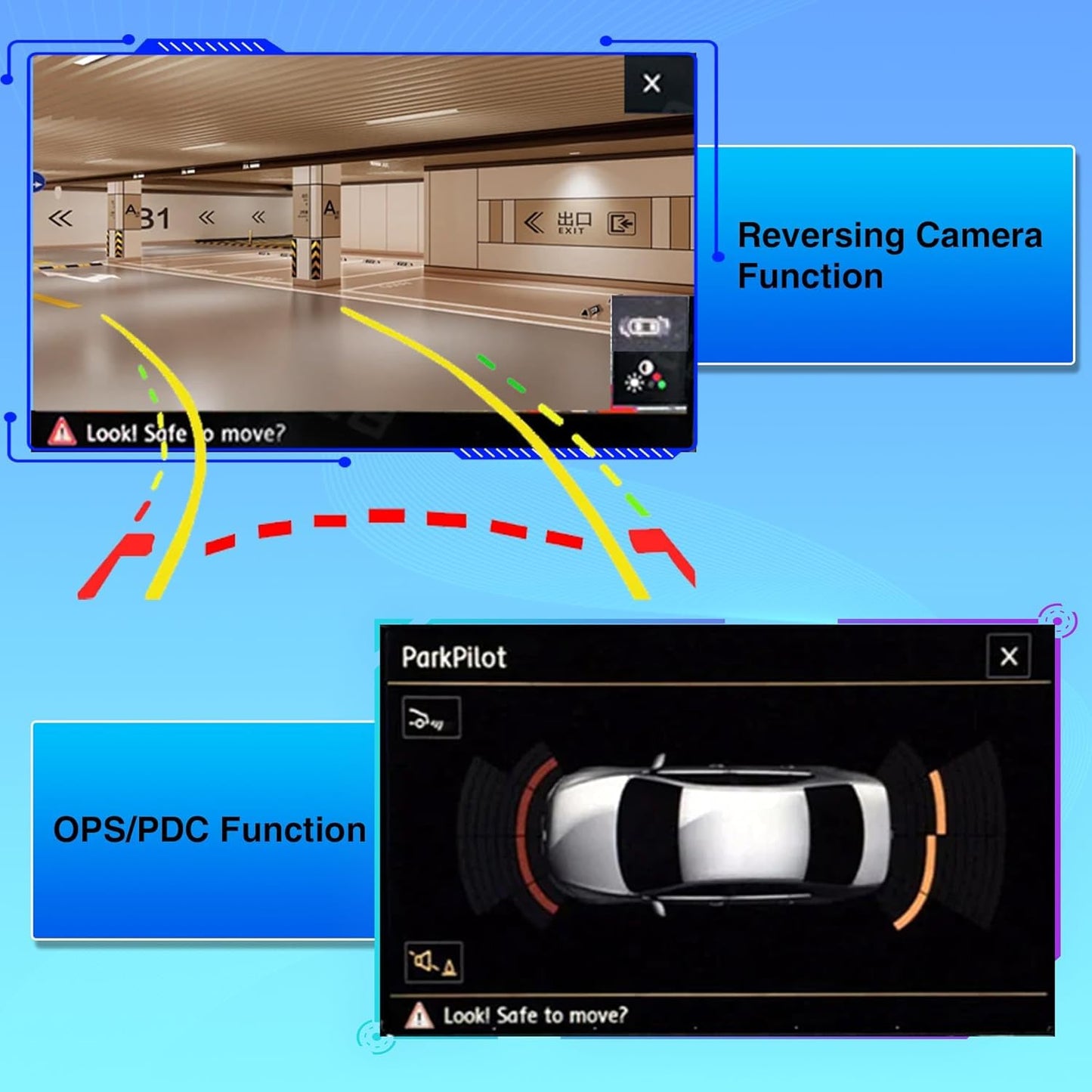 SCUMAXCON - Estéreo para auto de 6.5 pulgadas, RCD360 PROII RCD330, Carplay, Android Auto, Bluetooth, USB, SD, RVC, FM, para VW Golf MK5, MK6, Passat, Jetta CC EOS (cámara de reversa activada)