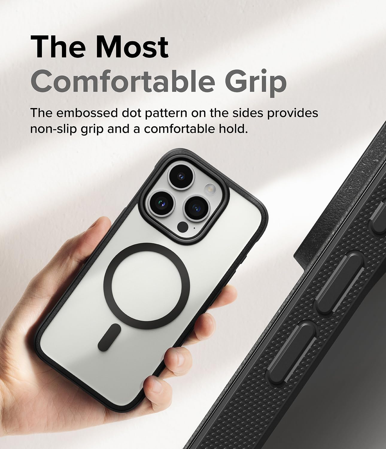 Funda para iPhone 15 Pro MAX Ringke Negro Mate con Respaldo Translúcido y Compatible con MagSafe