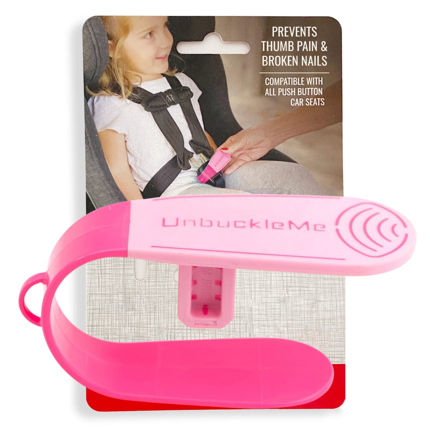 UnbuckleMe - Herramienta de liberación de hebilla de asiento de coche, ayuda fácil de abrir para artritis, uñas largas, niños mayores, empujador de botones para bebés, niños pequeños, asientos