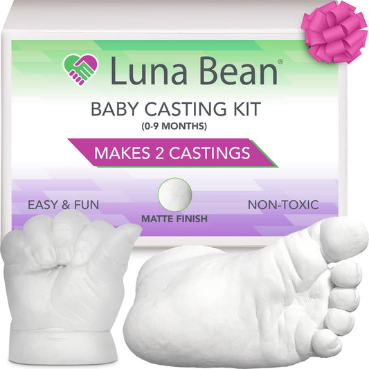 (Clear Sealant - Matte) - Luna Bean Infant Plaster Statue Casting Keepsake Kit - Cast Baby Hand & Foot (Clear Sealant - Matte)