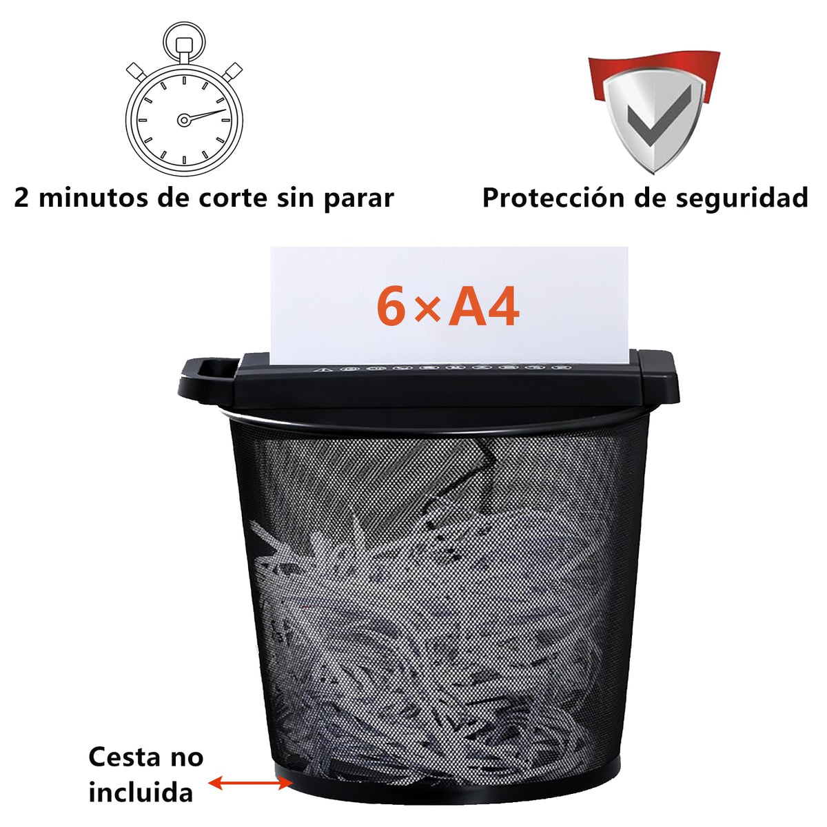 Trituradora de Papel IOWHDS Blanca con Diseño de Brazo Telescópico para Oficina en Casa