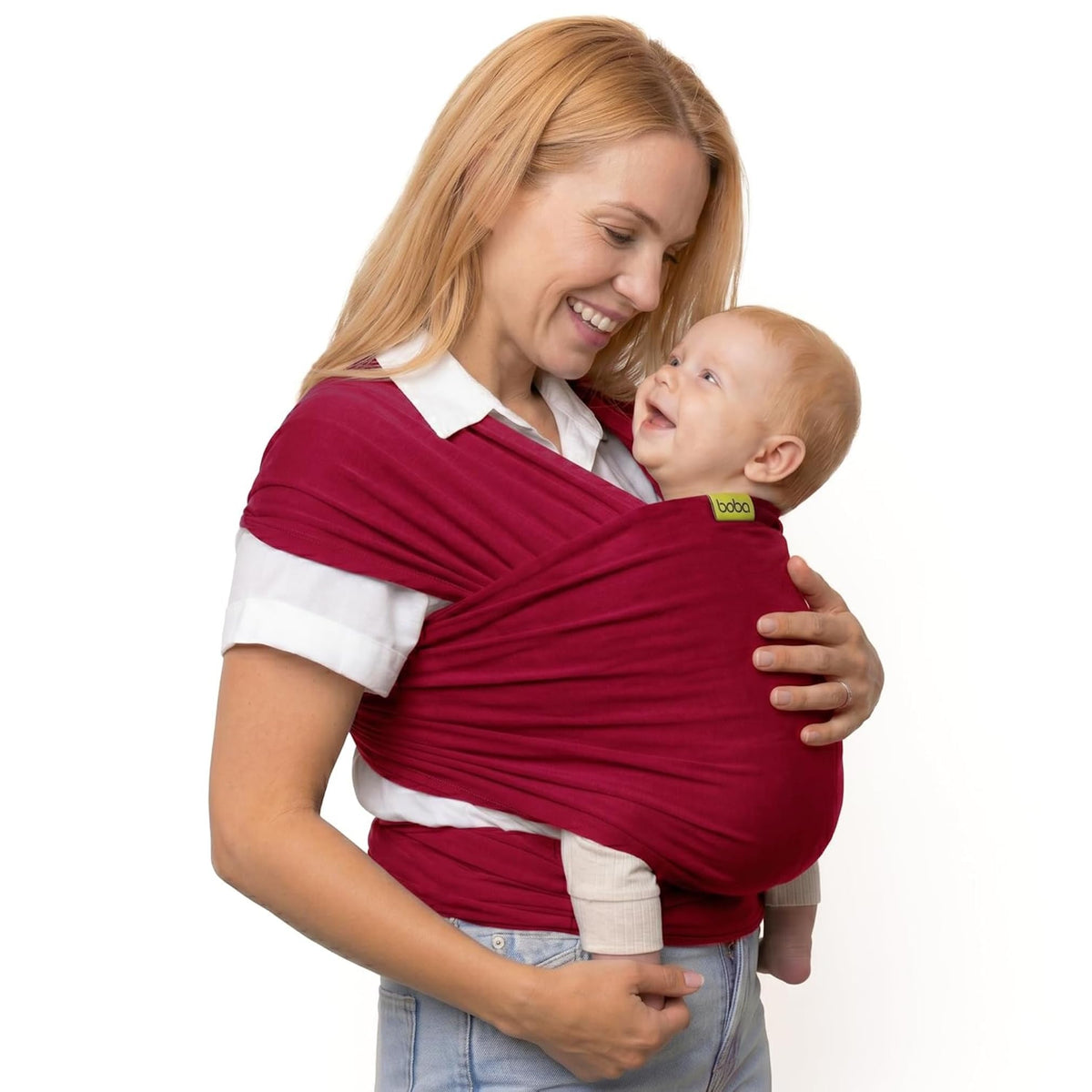 Boba Fular Elástico Portabebé Boba Wrap, para Bebés Recién Nacidos y Niños Hasta 16 Kg (Sangria)
