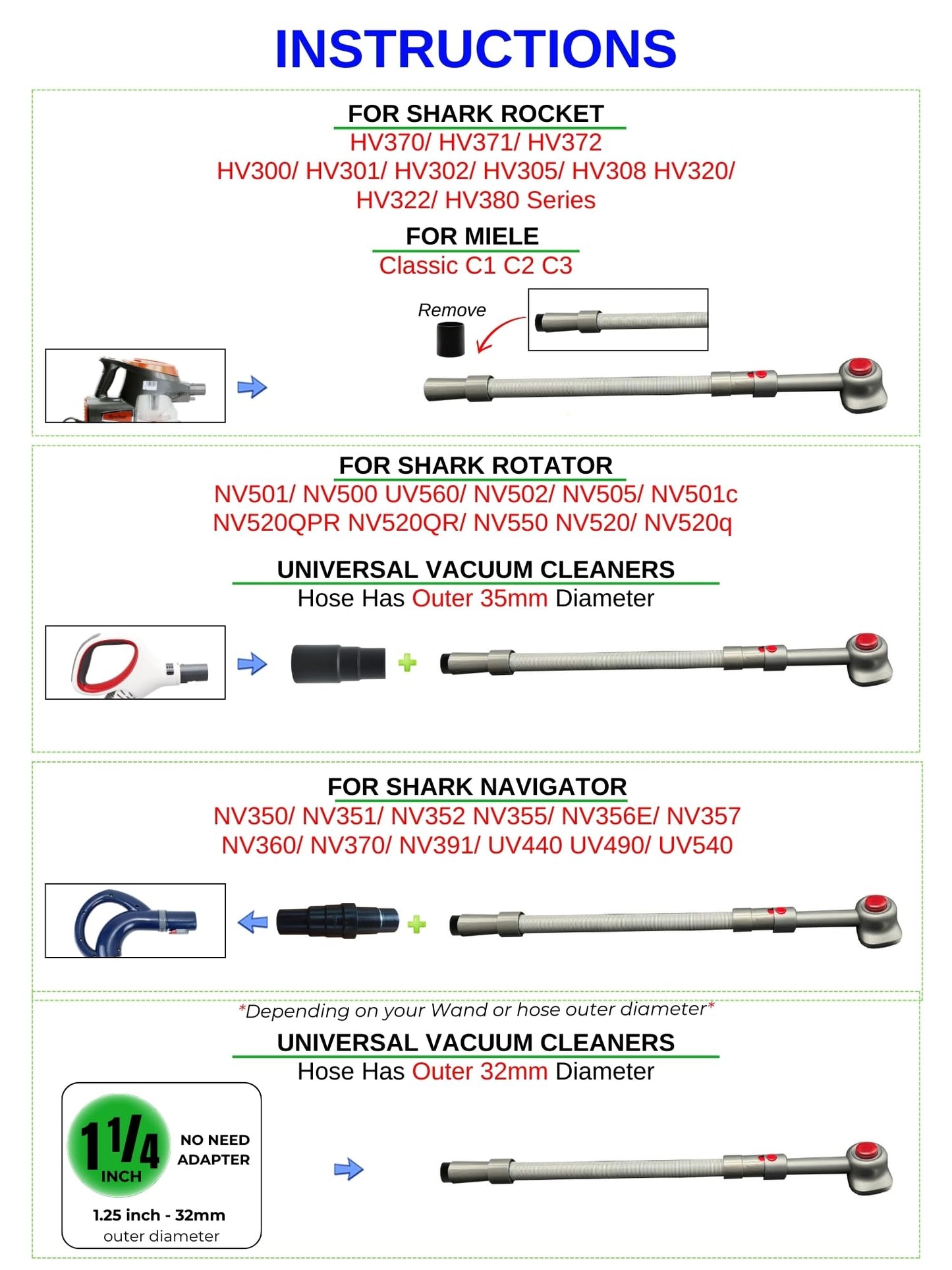 cepillo para polvo de aseo para perros y mascotas y manguera de aspiradora de extensión para aspiradoras con mangueras de 1-1/4 pulgadas o 1-3/8 pulgadas y Dyson V6 DC59 DC56 DC4 - Herramienta de fijación de pelo de mascotas, cepillo para polvo de limpiez